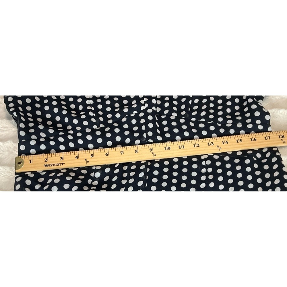 TOMMY HILFIGER Women's Size 14 Navy & White Polka Dot Chiffon High Low Dress - Picture 13 of 15